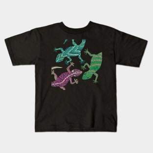 Colorful Gecko Gathering Kids T-Shirt